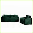 thumbnail image 6 of Modern Green Corduroy 2-Piece Sofa Set: 1-Seater + 3-Seater for Living Room & Bedroom, 6 of 19