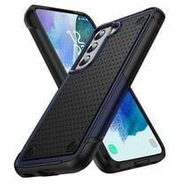 ELEHOLD for Samsung Galaxy S21 5G 2021 Fit Case, Military-Grade Dual Layer Raised Frame Screen & Camera Lens Protective Armor Hybrid PC TPU Anti-Drop Shockproof Slim Rugged Case,Navyblue