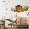 thumbnail image 5 of Elephant Stock Blue Eyed Lion Wall Art - Horizontal Multi Panel Canvas - Living Room Wall Decor - Animal Multi Panel - Orange And Brown Decor - 55" x 24", 5 of 8
