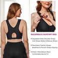 thumbnail image 3 of Junlan Women Post Surgery Bra Front Closure Sport Bra Removable Pads Wirefree(Black Small), 3 of 7