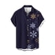 thumbnail image 1 of Mens Manga Corta Botón Abajo Camisas, Cuello de Vuelta Navidad Impresa Blusa, Top de Moda Casual, 1 of 3