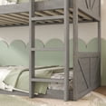thumbnail image 6 of Bellemave Low Twin Over Twin Bunk Bed for Kids/Junior, Solid Wood Floor Bunk Bed Frame with Guardrails and & Ladder, Toddler Bunk Beds with Headboard & Footboard, No Box Spring Needed (Antique White), 6 of 8