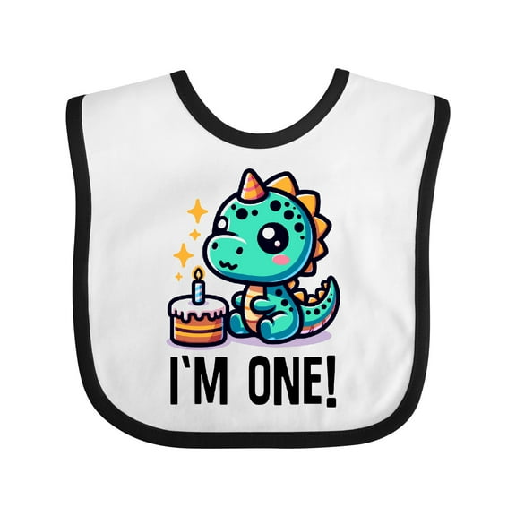 Inktastic Babys 1st Birthday Cute Dinosaur Boys or Girls Baby Bib
