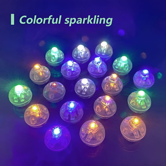 HIBIBUD Small Round Ball Light Tumbler Ball Switch LED Flash Luminous Lamps Lantern Light for Birthday Party Glow Decor (Colorful,20pcs)