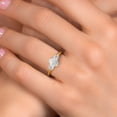 thumbnail image 4 of Gem Stone King 18K Yellow Gold Plated Silver Simulated White Opal and White Topaz Engagement Ring for Women | 1.43 Cttw | Oval Cabochon 7X5MM | Gemstone October Birthstone | Size 9, 4 of 6