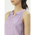 thumbnail image 5 of DressBerry Women’s Printed Viscose Rayon Top Buttoned Round Neck Sleeveless Pleated Shoulders Waist Length Regular Wear Light Weighted Casual Summer Blouse, 5 of 7