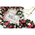thumbnail image 2 of Clearance 2 Pack 16.4 FT Fake Rose Vine Flowers Plants Artificial Flower Hanging Rose Ivy Home Decor Pink, 2 of 10