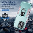 thumbnail image 2 of ELEHOLD Case for iPhone 16 Pro Max, Heavy Duty Shockproof Full Body Case with Built in Metal Ring Holder Kickstand + Screen Protector,H, 2 of 10