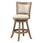 Boraam 29'' Melrose Bar Stool in Driftwood Wire-Brush and Ivory