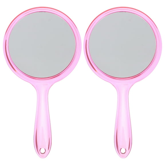 NUOLUX 2pcs Hand Mirrors Double-Sided Handheld Mirrors Mirrors with Handle
