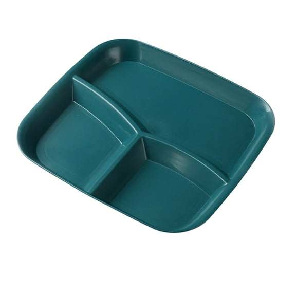 Ikohbadg Plastic Divided Dining Plates, Heat-Resistant, Durable Food Tray with Three Compartments for Breakfast, Fruits, and Outdoor Use