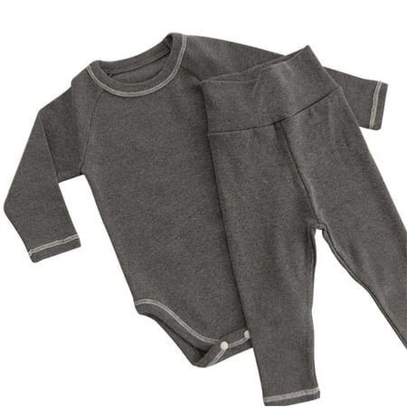 

WZHKSN Newborn Kids Baby Girl Casual Outfits Summer Clothes Dark Gray