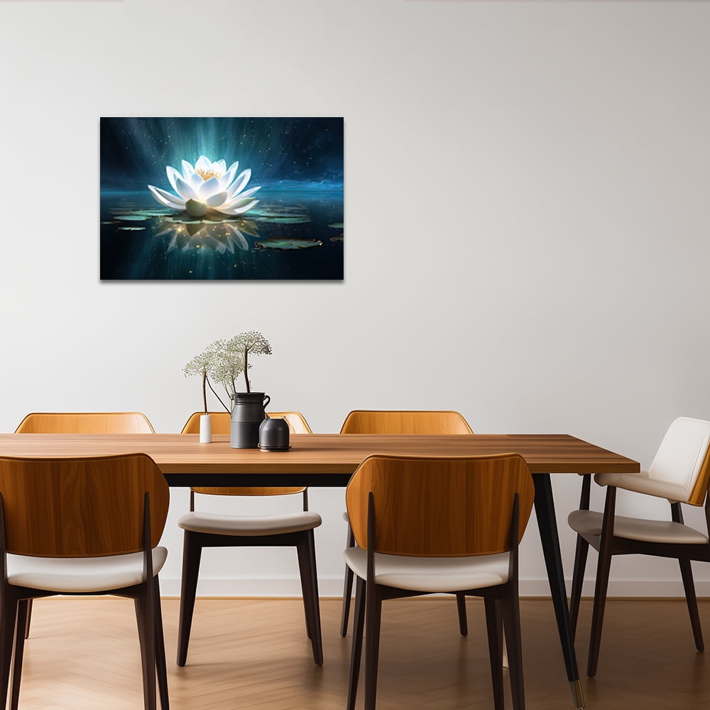 ZHONGYUTONG Lotus Flower Painting Zen Canvas Wall Art Spa Meditation Picture Prints Decor (24"x36")