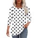 thumbnail image 5 of Neewe 3/4 Length Sleeve for Womens Polk Dot Tops Casual Crewneck Pullover Tunics Summer Comfy Blouses Fashion 2026, 5 of 7