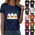 thumbnail image 2 of Towmus Women Halloween Shirt Ghost Reading Books Graphic Crew Neck Short Sleeve T-Shirts Tops, 2 of 9