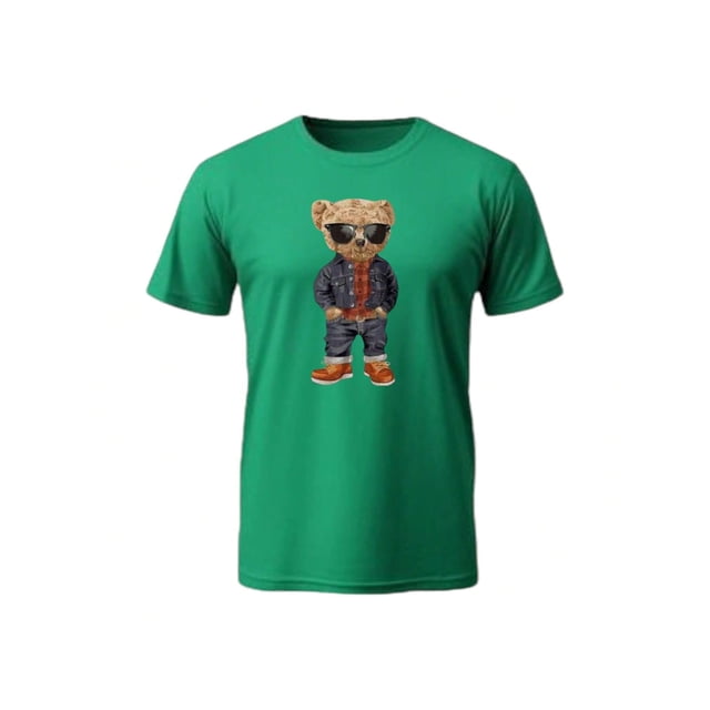 Playera De Oso Fashion Ropa Para Hombre Color Verde Talla Chica Marca Emil SaEs