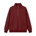 thumbnail image 3 of Cmfcve Women's Fleece Sweatshirts 1/4 Zip Collared Pullover Tops Fall Casual Daily Long Sleeve Shirts with Pockets, 3 of 8