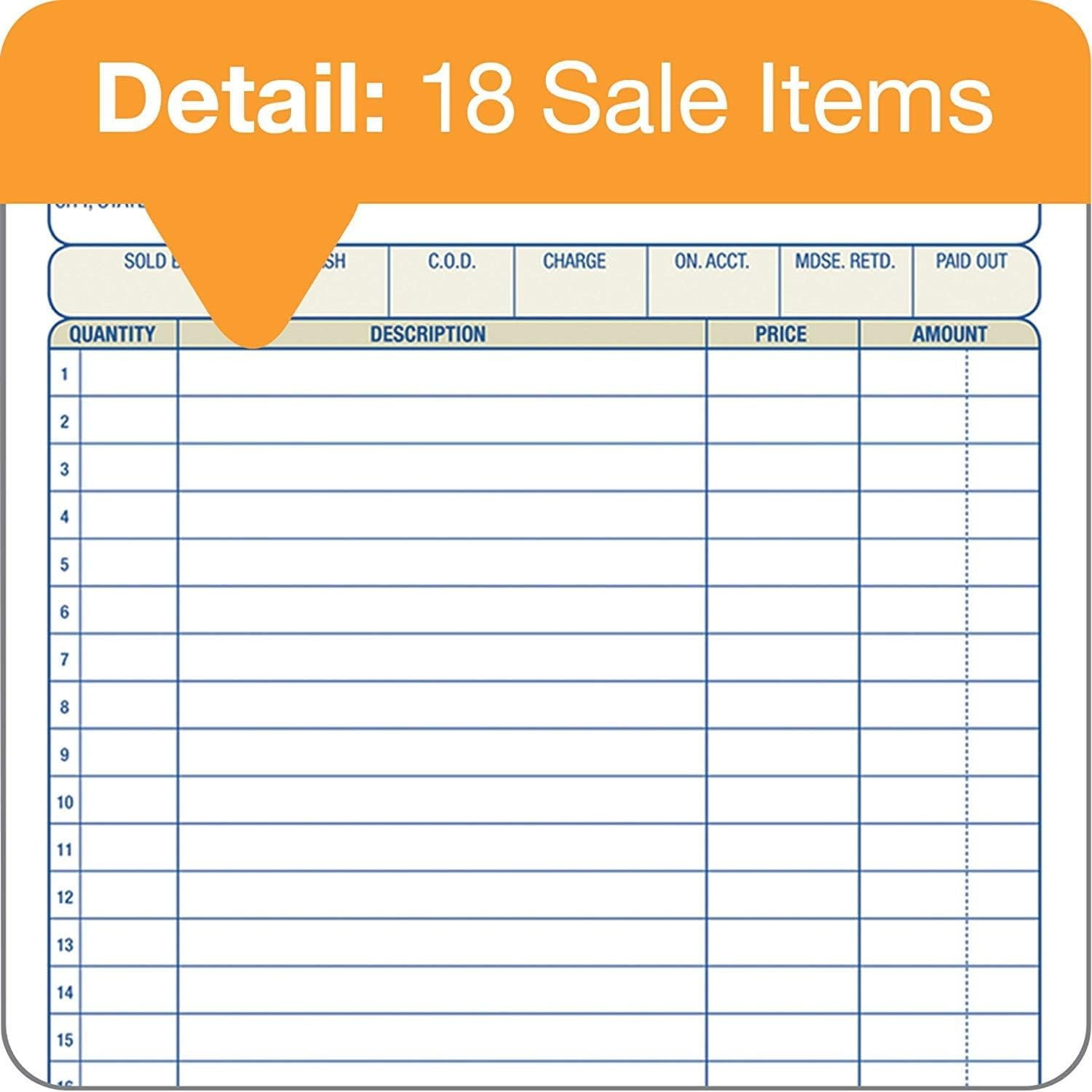 Adams Sales Order Book, 2-Part, Carbonless, White/Canary, 5-9/16 x 8-7/16 inches, 50 Sets per Book DC5805 12 Pack