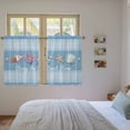 thumbnail image 3 of Coastal Blue Striped Kitchen Curtains 54 Inch Length, Ocean Sea Summer Starfish Coral Shells Tiers Curtains for Bathroom Bedroom Cafe, Light Filtering Small Window Treatment Drapes 2 Panels 42"Wx54"L, 3 of 8