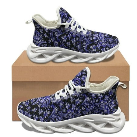 

Gold Black Baroque Printed Comfortable Sneakers Shock Absorbing Anti-Slip Basketball Shoes Breathable Lace-Up Vulcanized Shoes