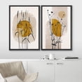 thumbnail image 3 of IDEA4WALL Framed Canvas Print Wall Art Set Mid-Century Modern Forest Flower Plants Nature Illustrations Modern Art Rustic Decorative for Living Room, Bedroom, Office - 16"x24"x2 Black, 3 of 5