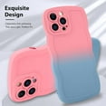 thumbnail image 3 of for iPhone 13 Pro Max Case Gradient Silicone Case with Wireless Charger, Wave Edge Soft Back Cover with Screen Protector Cover for Girls Women -Pink Blue, 3 of 12