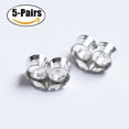 thumbnail image 3 of 5 Pairs Silver Earring Back Sterling Silver Safety Butterfly Earring Backs Pierced Earring Backs, 3 of 10