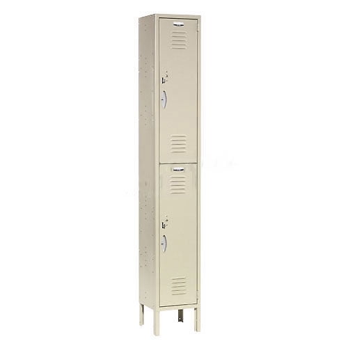 Global Industrial Double Tier Locker 12x18x36 2 Door RTA Tan