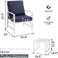 thumbnail image 2 of SUNLEI 3 Pcs Patio Outdoor Furniture Set, Porch Chairs Conversation Sets with Glass Coffee Table, Outside Metal Sofa Set for Garden, Balcony, Poolside, Backyard, Blue, 2 of 8