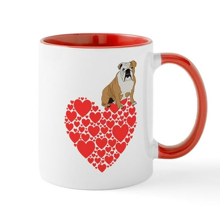 

CafePress - Bulldog Heart - 11 oz Ceramic Mug - Novelty Coffee Tea Cup