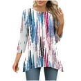 thumbnail image 2 of 3/4 Sleeve Tunic Tops for Women Loose Fit Dressy Casual Blouse Flowy Shirts to Wear with Leggings S-3XL, 2 of 6