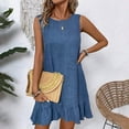 thumbnail image 2 of Axiiglly Beach Dress for Women Summer Casual Mini Dress Solid Color Backless Tank Dress Soft Loose Sleeveless Sundresses Flowy Party Vacation Dress on Clearance, 2 of 5
