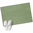 thumbnail image 2 of Area Rug 2 x 3 Ft, Vintage Forest Green Indoor Accent Bathroom Rugs for Kitchen/Laundry Room, Farmhouse Retro Solid Color Linen Texture Washable Non-Slip Runner Floor Mat for Entryway, Living Room, 2 of 7