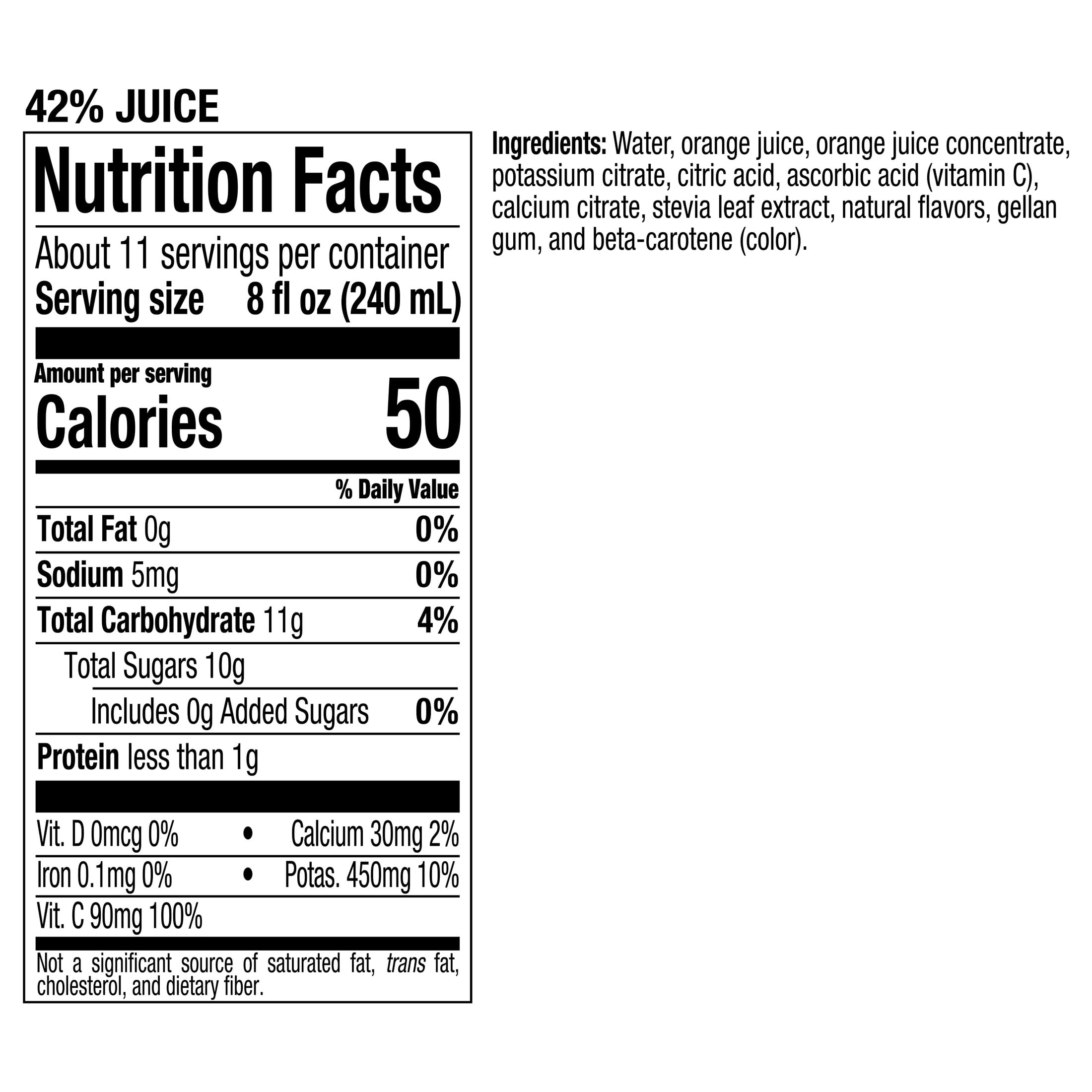 Tropicana 89oz Light Orange Juice, No Pulp