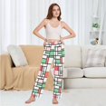 thumbnail image 6 of FORMRS Women's Pajama Pants with Pockets Soft Comfy Loungewear Sleep Bottom, Sizes S-2XL, Red Abstract Geometric, 6 of 8
