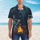thumbnail image 2 of Fotbe Moonlit Skeleton Campfire Camisa Hawaiana para Hombre Unisex – Camisa Casual de Verano con Botones de Manga Corta de Algodón y Lino,Small, 2 of 7