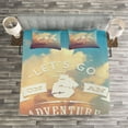 thumbnail image 3 of Ambesonne Adventure Quilted Bedspread Set 3 Pcs, Lets Go on Clear Sky, King Size, Sky Blue Cream, 3 of 3