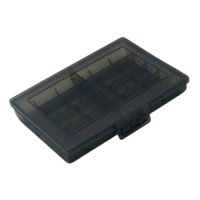 lionlar Battery Storage Case Holds 10 AA/AAA Batteries Dustproof Practical Black