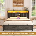 thumbnail image 7 of Homieasy Queen Bed Frame with Charging Station & Led Lights Noise-Free Bed, Black, 7 of 7