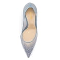thumbnail image 3 of XYD Women Elegant Rhinestones Pointed Toe Pumps Crystals Mesh Slip On Slim High Heel Evening Bridal Shoes Size 10.5 Blue, 3 of 4