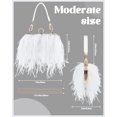 thumbnail image 2 of CAILDANL Women Ostrich Feather Tote Bag Fluffy Purse Clutch Feather Evening Handbag for Wedding, 2 of 6
