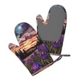 thumbnail image 5 of Hirioo Starry Night Purple Irises for Silicone Oven Mitts for BBQ, Baking, Cooking, Set of 2, Heat Resistant 260℃, Non-Slip Kitchen Essentials, 5 of 6