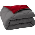 thumbnail image 7 of DNG Creations 5 Piece Solid Reversible Diamond Pattern Comforter 550 GSM All Season 800 TC, 100% Egyptian Cotton - Full/ Queen - Size ( Dark-Grey/Red Colour ), 7 of 7