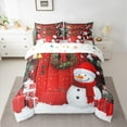thumbnail image 2 of jejeloiu Kawaii Christmas Snowmen Bedding Comforter Set 7pcs,Chic Xmas Gifts Queen Bedding Sets,Happy New Year Queen Sheet Sets For Girls Boys,Luxury Bedroom Decor Reversible, 2 of 8