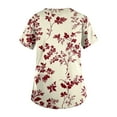 thumbnail image 3 of BDPORKAS Floral Scrubs for Women Stretchy Nurse Scrub Top V-Neck Casual Short Sleeve Nursing Tops, 3 of 3