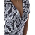 thumbnail image 3 of Txlixc Mameluco estampado con botones para mujer, mono corto de manga corta con cuello de solapa para verano Txlixc  Sexy, 3 of 9
