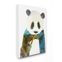 The Stupell Home Decor Collection Watercolor Cutout Collage Panda Oversized Stretched Canvas Wall Art, 24 x 1.5 x 30