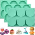 thumbnail image 1 of Molde redondo de silicona de 4 pulgadas para hornear, 3 moldes grandes de silicona antiadherentes para muffins, molde de 6 cavidades para sándwiches de desayuno, hamburguesas y huevos., 1 of 5