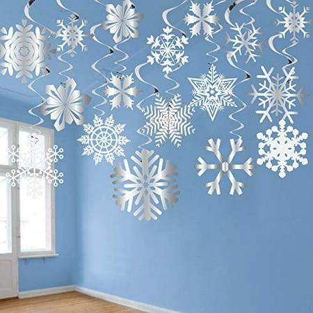 Flocons de neige argentés en aluminium - Ensemble de 4 (14 pouces) —  Shimmer & Confetti