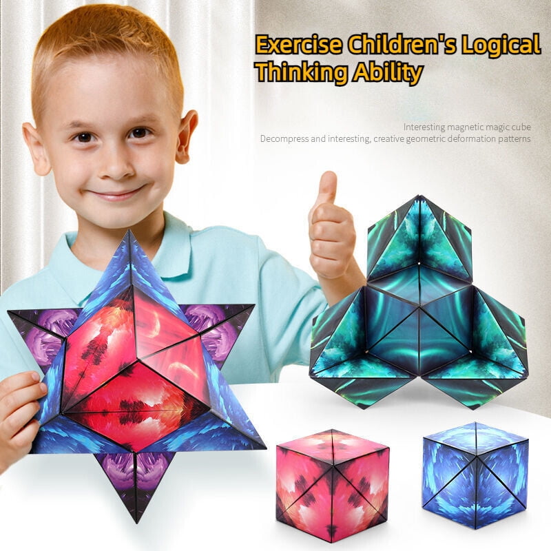 3D Magic Cube Shape Shifting Box Fidget Toy Great for Kids Boys Girls